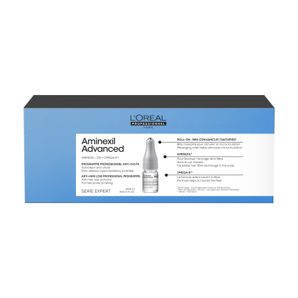 Fiole anti-cadere a parului L’Oreal Professionnel Aminexil Advanced, cu Aminexil si Omega-6, 42x6ml