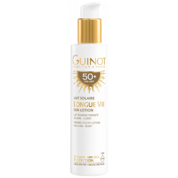 Lotiune de corp cu protectie solara Guinot Longue Vie Lait Solaire SPF50, 150 ml