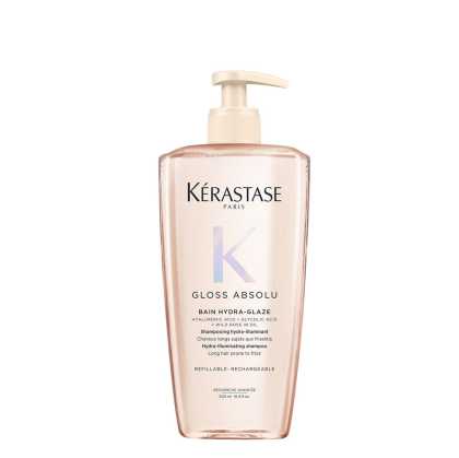 Sampon reincarcabil pentru par lung, predispus la electrizare Kérastase Gloss Absolu Bain Hydra-Glaze, 500 ml
