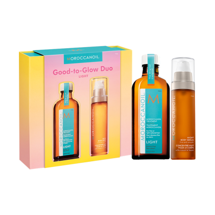 Set pentru par si corp Moroccanoil Good To Glow DUO Light 1x100ml 1x50ml
