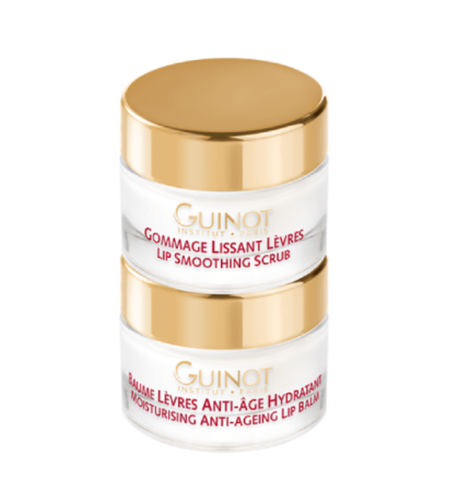 Set exfoliant si balsam pentru buze Guinot Lip Perfect Gommage Et Baume Levres AntiAge efect nutritiv, 2x7ml