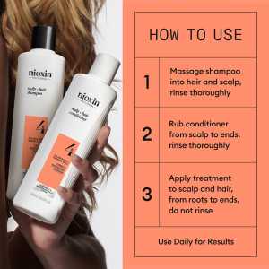 Set produse profesionale de par impotriva ruperii pentru par vopsit sau deteriorat afectat de subtiere avansata Nioxin System 4 Kit, 150 ml + 150 ml + 40 ml