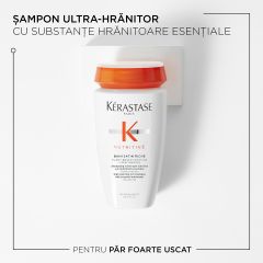 Sampon ultra-hranitor pentru par uscat foarte uscat Kérastase Nutritive Bain Satin Riche, 250 ml