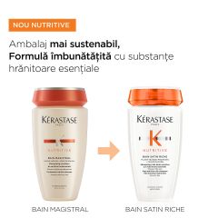 Sampon ultra-hranitor pentru par uscat foarte uscat Kérastase Nutritive Bain Satin Riche, 250 ml