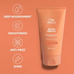 Crema hidratanta fara clatire pentru par uscat Wella Professionals Invigo Nutri-Enrich Frizz Control,  150 ml