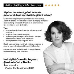 Sampon pentru par deteriorat L’Oreal Professionnel Serie Expert Absolut Repair Molecular, 300 ml