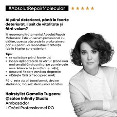 Serum profesional pentru par deteriorat L’Oreal Professionnel Absolut Repair Molecular, 250 ml