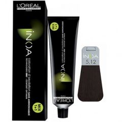 Vopsea de par permanenta L’Oréal Professionnel Inoa 5.12, Saten Deschis Cenusiu Irizat, 60 ml