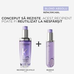 Ulei pentru par blond reincarcabil Kérastase Blond Absolu L'Huile Cicagloss Refillable, 75 ml
