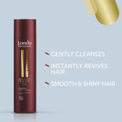 Sampon cu ulei de argan pentru par stralucitor Londa Professional  Velvet Oil, 250 ml