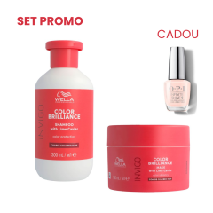 Set pentru par vopsit Wella Professionals Invigo Color Brilliance Coarse (Sampon 300 ml + Masca 150 ml) +  CADOU  lac de unghii OPI