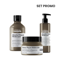 Set pentru par deteriorat L'Oréal Professionnel Serie Expert ABSOLUT REPAIR MOLECULAR (Sampon 300 ml + Masca 250 ml + Tratament 250 ml)