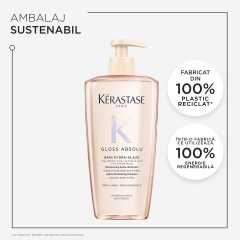 Sampon reincarcabil pentru par lung, predispus la electrizare Kérastase Gloss Absolu Bain Hydra-Glaze, 500 ml