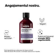 Sampon pentru par vopsit L’Oreal Professionnel Serie Expert Vitamino Color Spectrum Purple, sampon neutralizator a nuantelor galbene nedorite, pentru parul blond & decolorat, 300ml