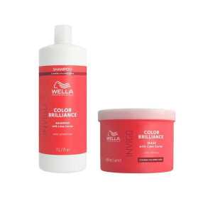 Pachet Wella Professionals Brilliance Corse - Masca 500 ml  + Sampon 1000 ml