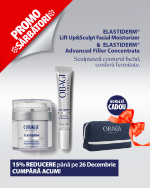 Pachet Obagi Elastiderm- Lift Up & Sculpt Facial Moisturizer 50ml + Advanced Filler Concentrate 20ml & Borseta Cadou