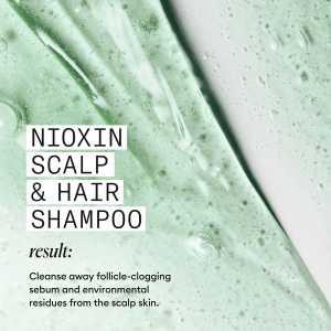 Sampon profesional fortifiant impotriva ruperii pentru par natural afectat de subtiere avansata Nioxin System 2 Scalp + Hair Shampoo, 1 l