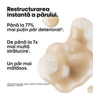 Rezerva sampon pentru par uscat si deteriorat cu proteine de grau & Omega 9, vegan L’Oreal Professionnel Serie Expert Absolut Repair, 500 ml