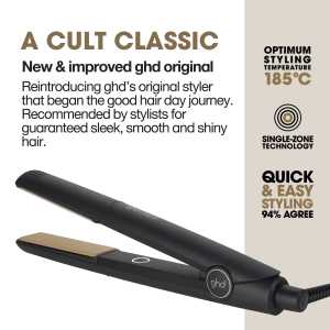 Placa de par profesionala GHD Original Hair Straightener & Styler cu tehnologia Single-Zone™, pentru toate tipurile de par