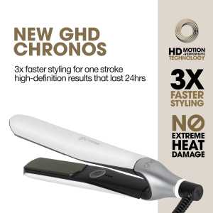 Placa de par profesionala cu tehnologia HD Motion-Responsive™ GHD Chronos, White