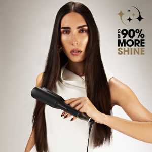 Placa de par profesionala lata pentru par gros si cret cu tehnologia HD Motion-Responsive™ GHD Chronos Max, Black
