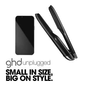 Placa de par profesionala fara fir cu tehnologie Hybrid Co-Lithium GHD Unplugged, Black