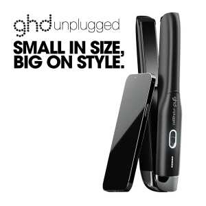 Placa de par profesionala fara fir cu tehnologie Hybrid Co-Lithium GHD Unplugged, Black