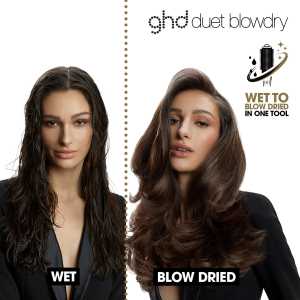 Perie de par electrica profesionala 2-in-1 pentru uscare si coafare GHD Duet Blowdry, Black