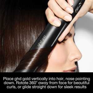 Placa de par profesionala cu tehnologia Dual-Zone GHD Gold, Black
