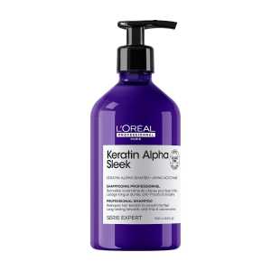Sampon profesional pentru par matasos L’Oreal Professionnel Serie Expert Keratin Alpha Sleek, 500 ml