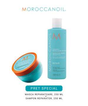 Set de par pentru  reparare si hidratare Moroccanoil Duo Sampon Repair+Masca Restorative 2x250 ml