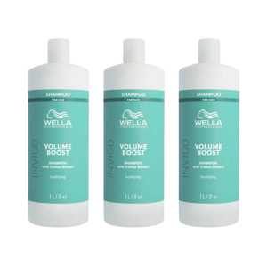 Pachet 3 x Sampon pentru par lipsit de volum Wella Professionals Invigo Volume Boost, 1000 ml