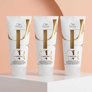 Pachet 3 x Balsam pentru par neted si stralucitor Wella Professionals Oil Reflections, 200 ml